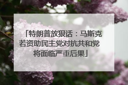 特朗普放狠话：马斯克若资助民主党对抗共和党 将面临严重后果